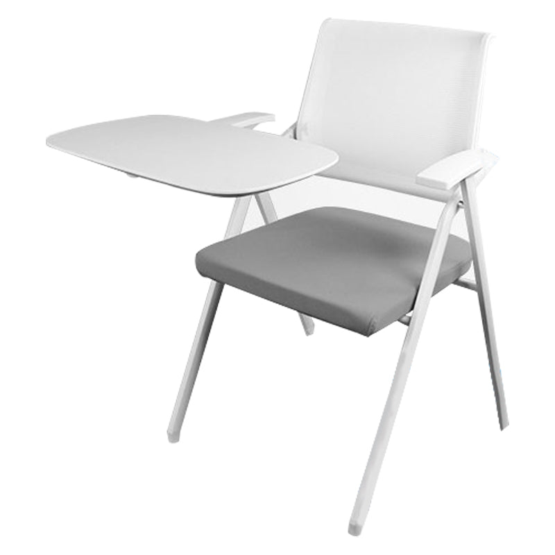 Mesh Mid Back Conference Chair No Wheels Fixed Arms Bureau Stoel