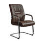 Faux Leather Executive Chair No Wheels Modern Office Chair with Fixed Arms Tan 1 Piece Clearhalo 'furn' 'furn_office_chair' 'Furniture' 'Office Chairs' 'Office Furniture' 'office_chair' 5496395