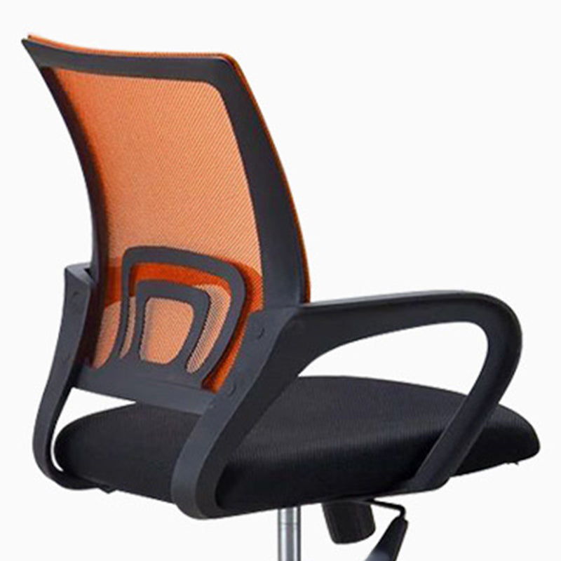 Mid-back Office Chair with Sponge Cushion Fixed Arm Metal Leg Desk Chair Clearhalo 'furn' 'furn_office_chair' 'Furniture' 'Office Chairs' 'Office Furniture' 'office_chair' 5496428