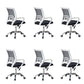 Mid-back Office Chair with Sponge Cushion Fixed Arm Metal Leg Desk Chair White-Black Swivel Chairs 6 Piece Set Clearhalo 'furn' 'furn_office_chair' 'Furniture' 'Office Chairs' 'Office Furniture' 'office_chair' 5496432