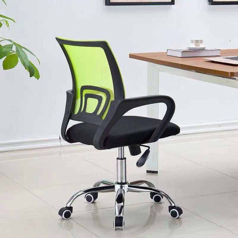 Mid-back Office Chair with Sponge Cushion Fixed Arm Metal Leg Desk Chair Clearhalo 'furn' 'furn_office_chair' 'Furniture' 'Office Chairs' 'Office Furniture' 'office_chair' 5496437