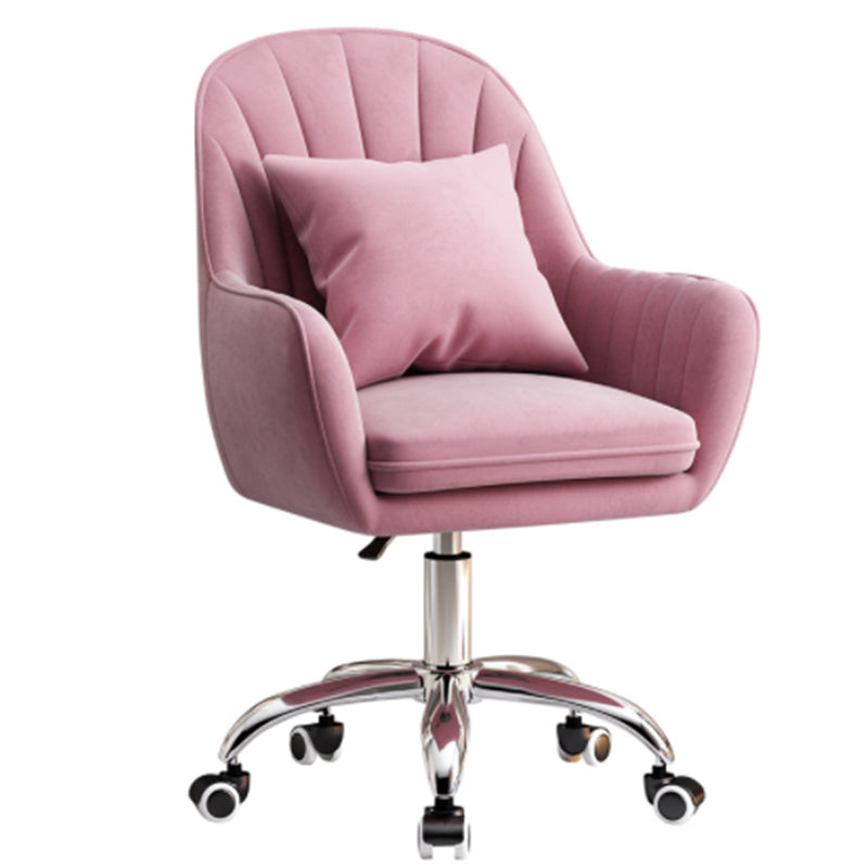 Faux Leather Desk Chair Contemporary Fixed Arms Chair with Wheels Clearhalo 'furn' 'furn_office_chair' 'Furniture' 'Office Chairs' 'Office Furniture' 'office_chair' 5496481