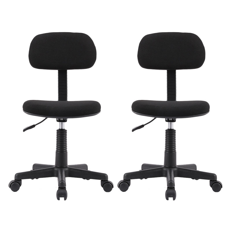 Modern Computer Task Chair Height-adjustable Office Armless Chair Black 2 Piece Set Clearhalo 'furn' 'furn_office_chair' 'Furniture' 'Office Chairs' 'Office Furniture' 'office_chair' 5496522