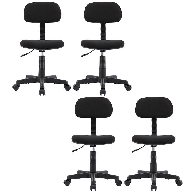 Modern Computer Task Chair Height-adjustable Office Armless Chair Black 4 Piece Set Clearhalo 'furn' 'furn_office_chair' 'Furniture' 'Office Chairs' 'Office Furniture' 'office_chair' 5496523