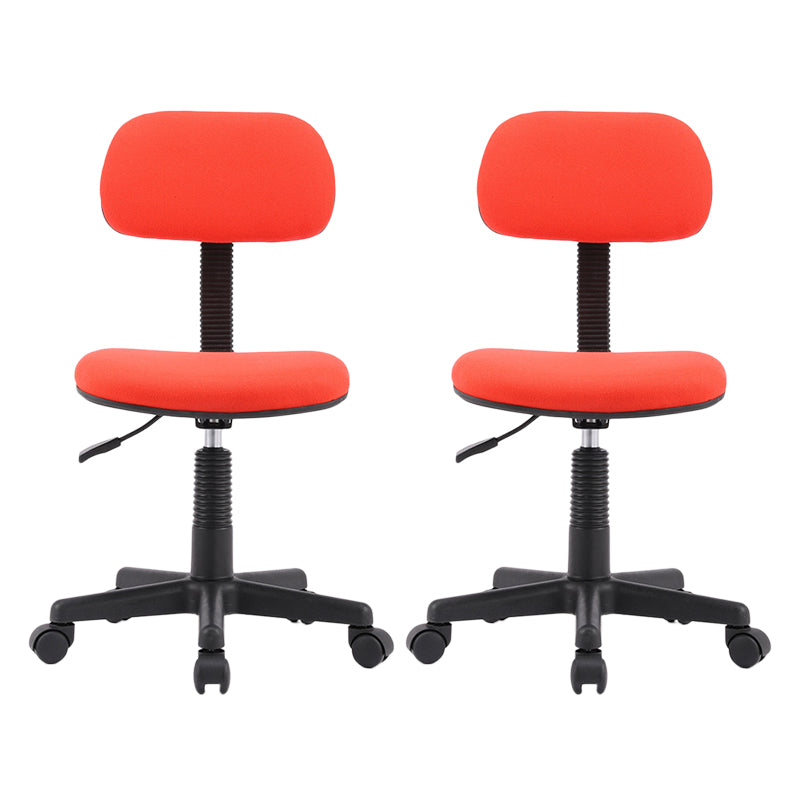 Modern Computer Task Chair Height-adjustable Office Armless Chair Red 2 Piece Set Clearhalo 'furn' 'furn_office_chair' 'Furniture' 'Office Chairs' 'Office Furniture' 'office_chair' 5496530