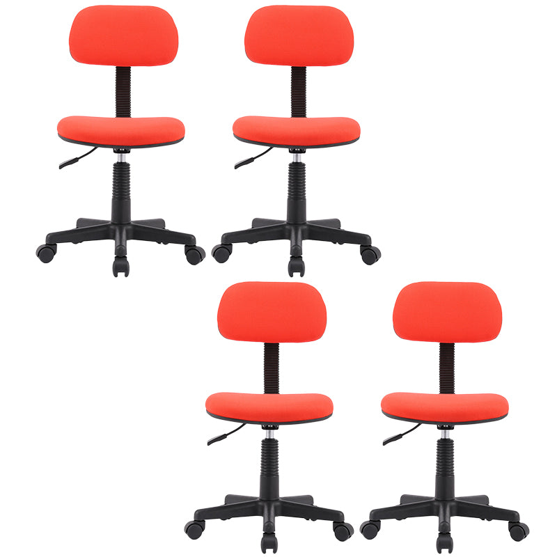 Modern Computer Task Chair Height-adjustable Office Armless Chair Red 4 Piece Set Clearhalo 'furn' 'furn_office_chair' 'Furniture' 'Office Chairs' 'Office Furniture' 'office_chair' 5496532
