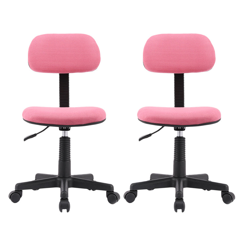 Modern Computer Task Chair Height-adjustable Office Armless Chair Pink 2 Piece Set Clearhalo 'furn' 'furn_office_chair' 'Furniture' 'Office Chairs' 'Office Furniture' 'office_chair' 5496533