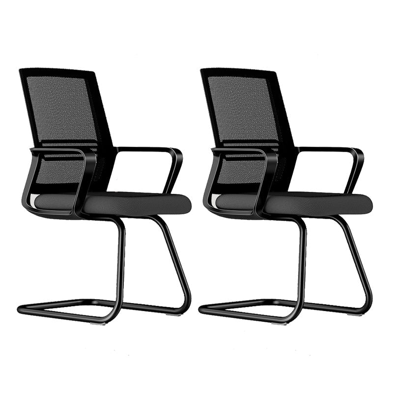 Contemporary Computer Arms Office Chair Ergonomic Mesh Task Chair 2 Piece Set Metal C-Shape Clearhalo 'furn' 'furn_office_chair' 'Furniture' 'Office Chairs' 'Office Furniture' 'office_chair' 5496622
