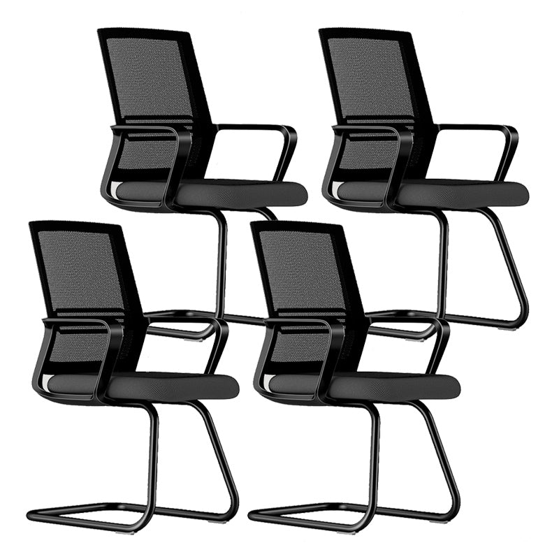 Contemporary Computer Arms Office Chair Ergonomic Mesh Task Chair 4 Piece Set Metal C-Shape Clearhalo 'furn' 'furn_office_chair' 'Furniture' 'Office Chairs' 'Office Furniture' 'office_chair' 5496624