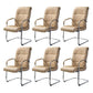 Modern Espresso Leather Desk Chair with Mid Back Home Office Chair in Black and Beige Beige 6 Piece Set Clearhalo 'furn' 'furn_office_chair' 'Furniture' 'Office Chairs' 'Office Furniture' 'office_chair' 5496669