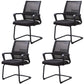 Modern Mesh Desk Chair Ergonomic Home Office Fixed Arms Office Chair Matte Black 4 Piece Set Clearhalo 'furn' 'furn_office_chair' 'Furniture' 'Office Chairs' 'Office Furniture' 'office_chair' 5496700
