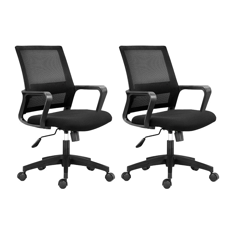 Modern Black Nylon Desk Chair with Mid Back Home Office Chair