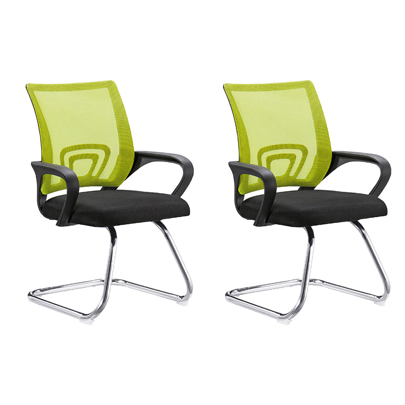 Modern Steel Desk Chair Mid Back Home Office Chair with Wheels 2 Piece Set Sled Green Clearhalo 'furn' 'furn_office_chair' 'Furniture' 'Office Chairs' 'Office Furniture' 'office_chair' 5496871