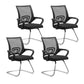 Modern Steel Desk Chair Mid Back Home Office Chair with Wheels 4 Piece Set Sled Black Clearhalo 'furn' 'furn_office_chair' 'Furniture' 'Office Chairs' 'Office Furniture' 'office_chair' 5496876