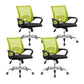 Modern Steel Desk Chair Mid Back Home Office Chair with Wheels 4 Piece Set Star Base Green Clearhalo 'furn' 'furn_office_chair' 'Furniture' 'Office Chairs' 'Office Furniture' 'office_chair' 5496882