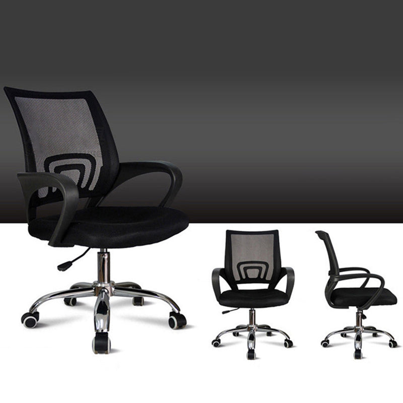 Modern Steel Desk Chair Mid Back Home Office Chair with Wheels Clearhalo 'furn' 'furn_office_chair' 'Furniture' 'Office Chairs' 'Office Furniture' 'office_chair' 5496884