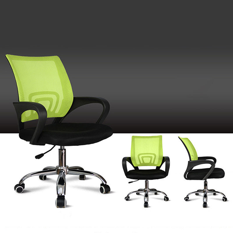 Modern Steel Desk Chair Mid Back Home Office Chair with Wheels Clearhalo 'furn' 'furn_office_chair' 'Furniture' 'Office Chairs' 'Office Furniture' 'office_chair' 5496885