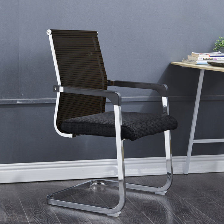 Medium/High Back Office Chair Fixed Armchair with Fabric Sponge Cushion Clearhalo 'furn' 'furn_office_chair' 'Furniture' 'Office Chairs' 'Office Furniture' 'office_chair' 5497045