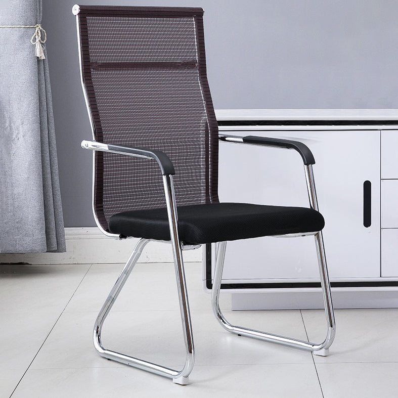 Medium/High Back Office Chair Fixed Armchair with Fabric Sponge Cushion Black 1 Piece High-Back (Over 22 in.) Clearhalo 'furn' 'furn_office_chair' 'Furniture' 'Office Chairs' 'Office Furniture' 'office_chair' 5497047