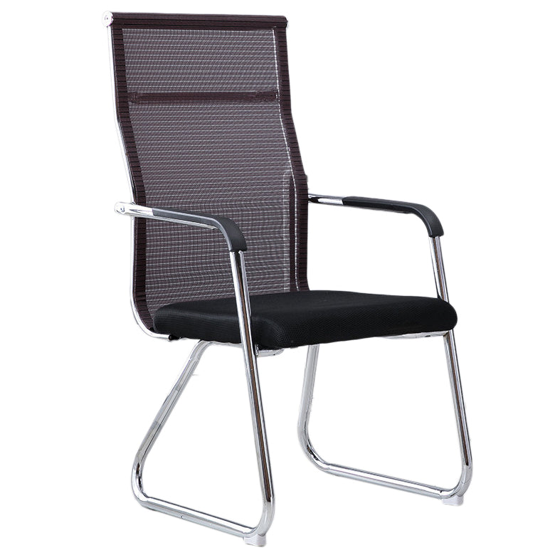 Medium/High Back Office Chair Fixed Armchair with Fabric Sponge Cushion Clearhalo 'furn' 'furn_office_chair' 'Furniture' 'Office Chairs' 'Office Furniture' 'office_chair' 5497059