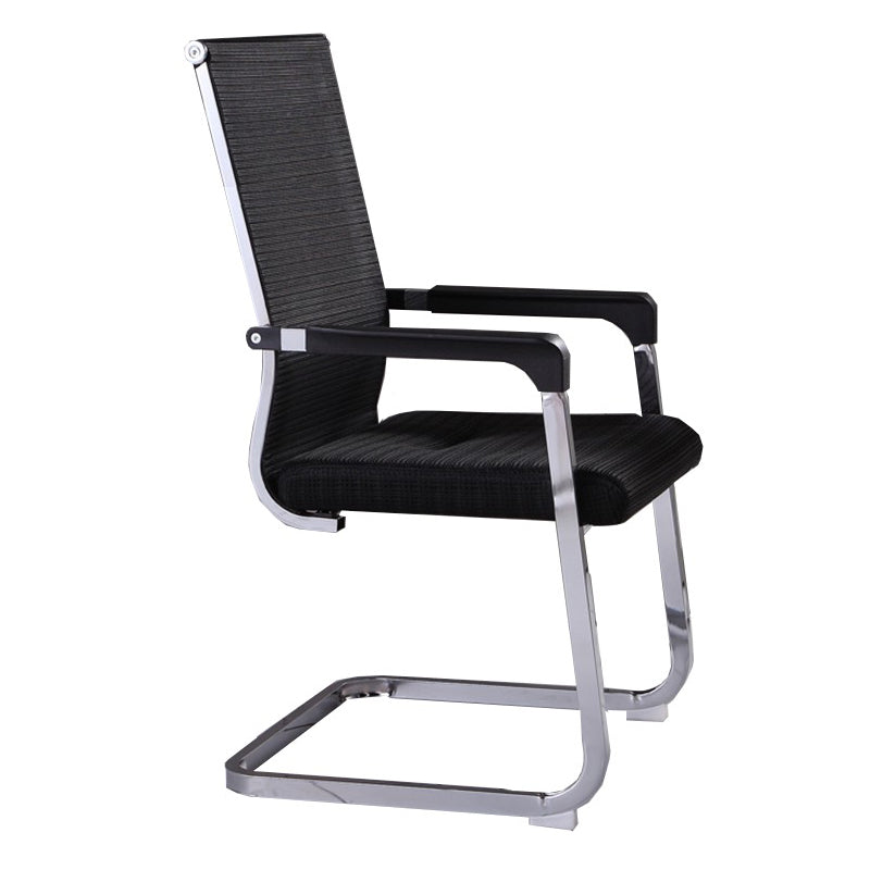 Medium/High Back Office Chair Fixed Armchair with Fabric Sponge Cushion Textured Black 1 Piece High-Back (Over 22 in.) Clearhalo 'furn' 'furn_office_chair' 'Furniture' 'Office Chairs' 'Office Furniture' 'office_chair' 5497064