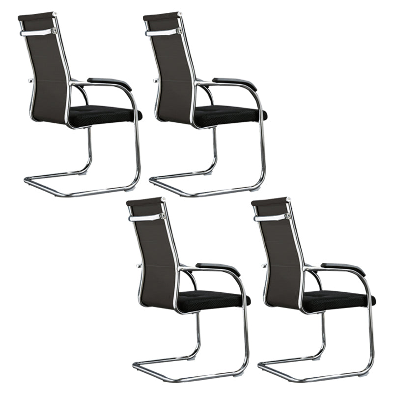 Medium/High Back Office Chair Fixed Armchair with Fabric Sponge Cushion Antique Black 4 Piece Set High-Back (Over 22 in.) Clearhalo 'furn' 'furn_office_chair' 'Furniture' 'Office Chairs' 'Office Furniture' 'office_chair' 5497087