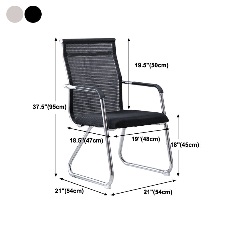 Medium/High Back Office Chair Fixed Armchair with Fabric Sponge Cushion Clearhalo 'furn' 'furn_office_chair' 'Furniture' 'Office Chairs' 'Office Furniture' 'office_chair' 5497100