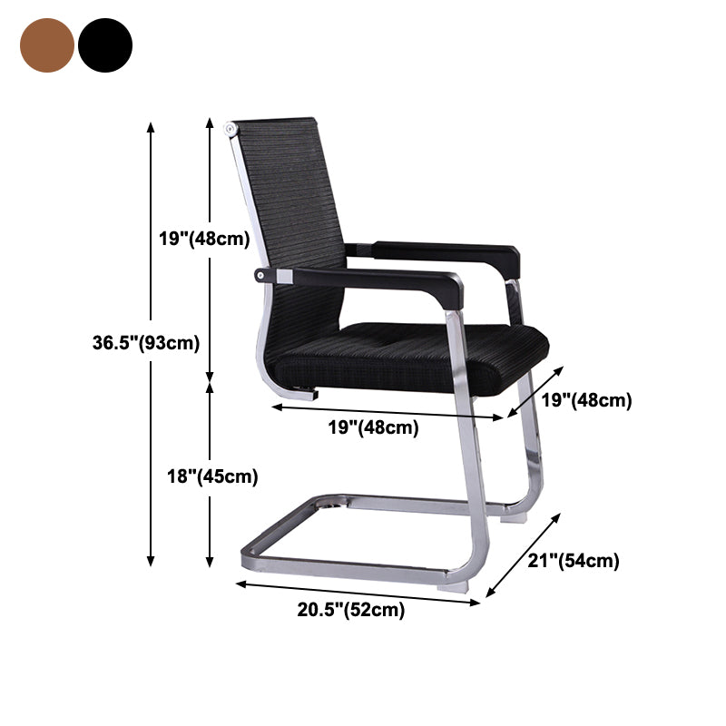 Medium/High Back Office Chair Fixed Armchair with Fabric Sponge Cushion Clearhalo 'furn' 'furn_office_chair' 'Furniture' 'Office Chairs' 'Office Furniture' 'office_chair' 5497101