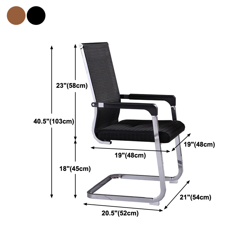 Medium/High Back Office Chair Fixed Armchair with Fabric Sponge Cushion Clearhalo 'furn' 'furn_office_chair' 'Furniture' 'Office Chairs' 'Office Furniture' 'office_chair' 5497104