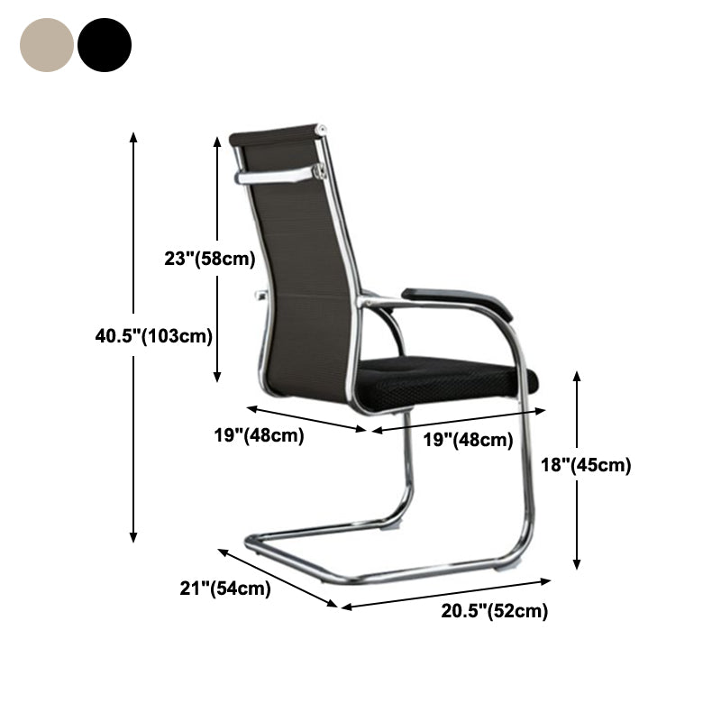 Medium/High Back Office Chair Fixed Armchair with Fabric Sponge Cushion Clearhalo 'furn' 'furn_office_chair' 'Furniture' 'Office Chairs' 'Office Furniture' 'office_chair' 5497105