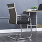 Modern Style Microfiber Office Chair Chrome Metal Base Desk Chair Black 1 Piece Mid-Back (14-22 in.) Clearhalo 'furn' 'furn_office_chair' 'Furniture' 'Office Chairs' 'Office Furniture' 'office_chair' 5497107