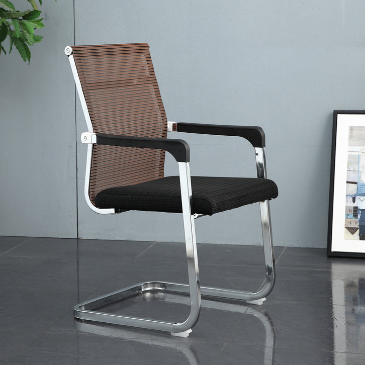 Modern Style Microfiber Office Chair Chrome Metal Base Desk Chair Clearhalo 'furn' 'furn_office_chair' 'Furniture' 'Office Chairs' 'Office Furniture' 'office_chair' 5497108