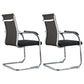 Modern Style Microfiber Office Chair Chrome Metal Base Desk Chair Black 2 Piece Set Mid-Back (14-22 in.) Clearhalo 'furn' 'furn_office_chair' 'Furniture' 'Office Chairs' 'Office Furniture' 'office_chair' 5497109