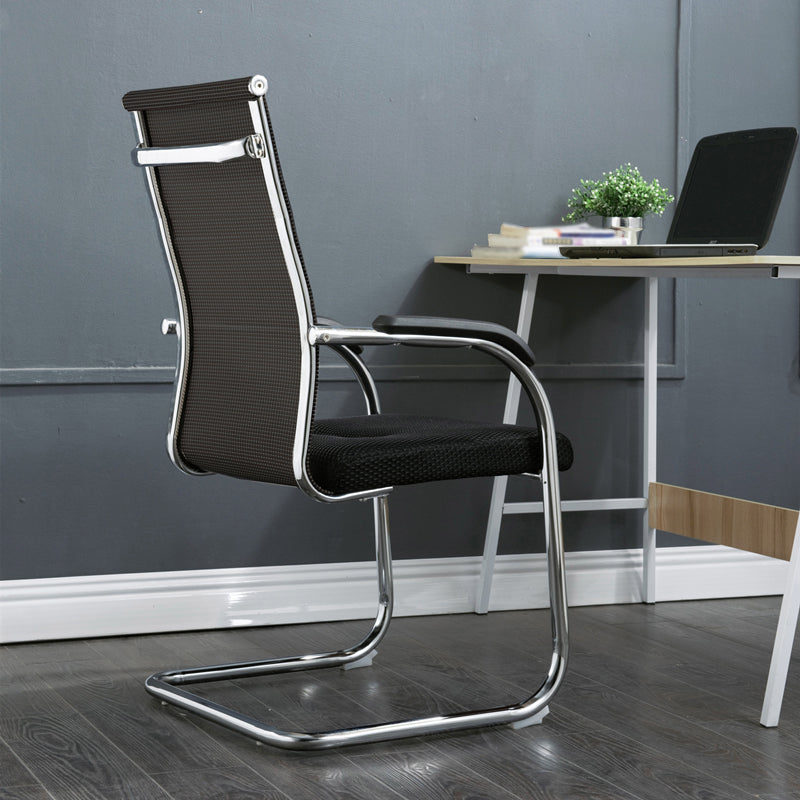 Modern Style Microfiber Office Chair Chrome Metal Base Desk Chair Clearhalo 'furn' 'furn_office_chair' 'Furniture' 'Office Chairs' 'Office Furniture' 'office_chair' 5497110