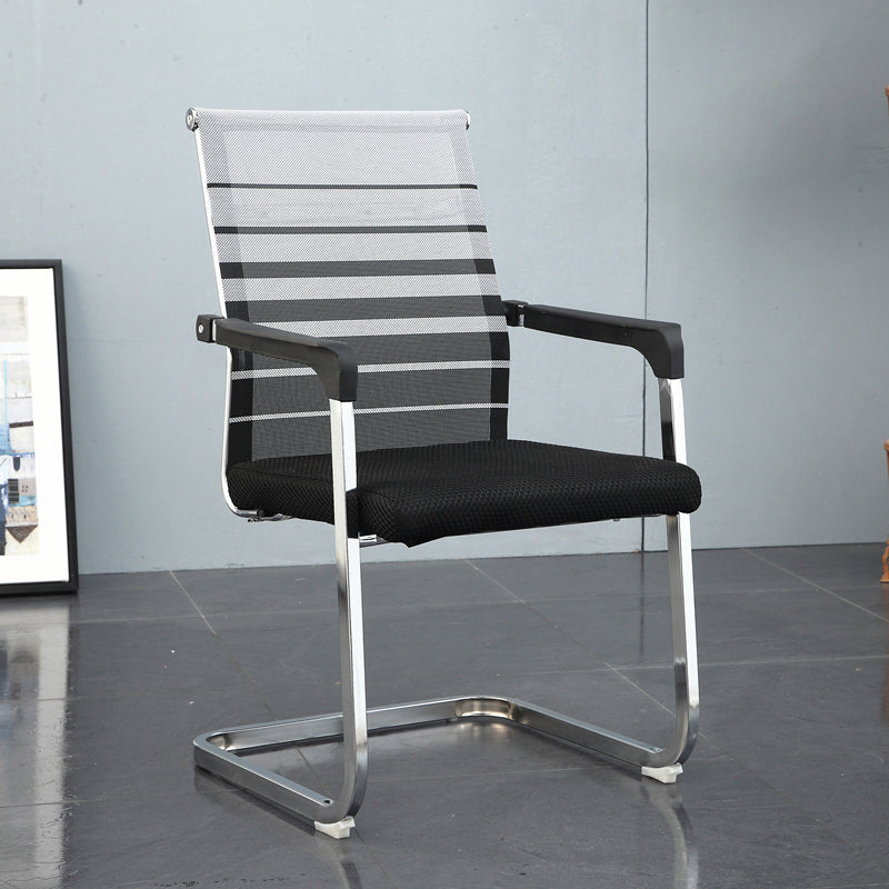 Modern Style Microfiber Office Chair Chrome Metal Base Desk Chair Grey 1 Piece Mid-Back (14-22 in.) Clearhalo 'furn' 'furn_office_chair' 'Furniture' 'Office Chairs' 'Office Furniture' 'office_chair' 5497119