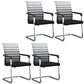 Modern Style Microfiber Office Chair Chrome Metal Base Desk Chair Grey 4 Piece Set Mid-Back (14-22 in.) Clearhalo 'furn' 'furn_office_chair' 'Furniture' 'Office Chairs' 'Office Furniture' 'office_chair' 5497122
