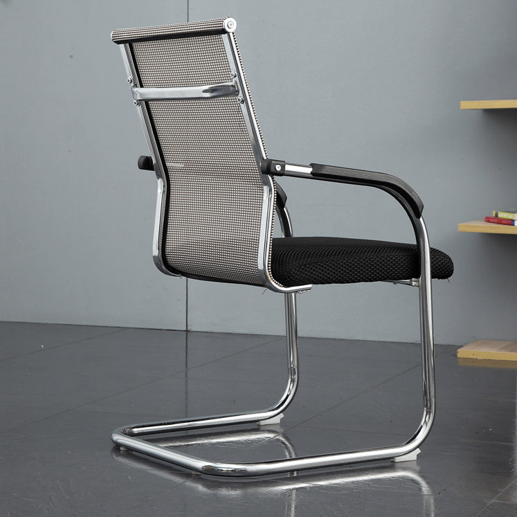 Modern Style Microfiber Office Chair Chrome Metal Base Desk Chair Beige 1 Piece Mid-Back (14-22 in.) Clearhalo 'furn' 'furn_office_chair' 'Furniture' 'Office Chairs' 'Office Furniture' 'office_chair' 5497124