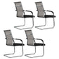 Modern Style Microfiber Office Chair Chrome Metal Base Desk Chair Beige 4 Piece Set Mid-Back (14-22 in.) Clearhalo 'furn' 'furn_office_chair' 'Furniture' 'Office Chairs' 'Office Furniture' 'office_chair' 5497126