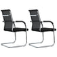 Modern Style Microfiber Office Chair Chrome Metal Base Desk Chair Textured Black 2 Piece Set Mid-Back (14-22 in.) Clearhalo 'furn' 'furn_office_chair' 'Furniture' 'Office Chairs' 'Office Furniture' 'office_chair' 5497131