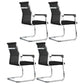 Modern Style Microfiber Office Chair Chrome Metal Base Desk Chair Black-Gray 4 Piece Set Mid-Back (14-22 in.) Clearhalo 'furn' 'furn_office_chair' 'Furniture' 'Office Chairs' 'Office Furniture' 'office_chair' 5497135