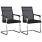 Modern Style Microfiber Office Chair Chrome Metal Base Desk Chair Dark Gray-Black 2 Piece Set Mid-Back (14-22 in.) Clearhalo 'furn' 'furn_office_chair' 'Furniture' 'Office Chairs' 'Office Furniture' 'office_chair' 5497137