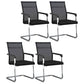 Modern Style Microfiber Office Chair Chrome Metal Base Desk Chair Dark Gray-Black 4 Piece Set Mid-Back (14-22 in.) Clearhalo 'furn' 'furn_office_chair' 'Furniture' 'Office Chairs' 'Office Furniture' 'office_chair' 5497138