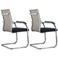 Modern Style Microfiber Office Chair Chrome Metal Base Desk Chair Off-White 2 Piece Set Mid-Back (14-22 in.) Clearhalo 'furn' 'furn_office_chair' 'Furniture' 'Office Chairs' 'Office Furniture' 'office_chair' 5497143