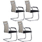 Modern Style Microfiber Office Chair Chrome Metal Base Desk Chair Off-White 4 Piece Set Mid-Back (14-22 in.) Clearhalo 'furn' 'furn_office_chair' 'Furniture' 'Office Chairs' 'Office Furniture' 'office_chair' 5497144