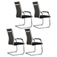 Modern Style Microfiber Office Chair Chrome Metal Base Desk Chair Black 4 Piece Set High-Back (Over 22 in.) Clearhalo 'furn' 'furn_office_chair' 'Furniture' 'Office Chairs' 'Office Furniture' 'office_chair' 5497147