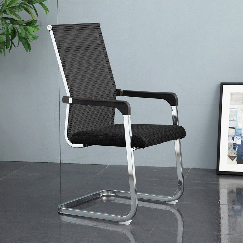 Modern Style Microfiber Office Chair Chrome Metal Base Desk Chair Matte Black 1 Piece High-Back (Over 22 in.) Clearhalo 'furn' 'furn_office_chair' 'Furniture' 'Office Chairs' 'Office Furniture' 'office_chair' 5497148