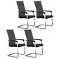 Modern Style Microfiber Office Chair Chrome Metal Base Desk Chair Matte Black 4 Piece Set High-Back (Over 22 in.) Clearhalo 'furn' 'furn_office_chair' 'Furniture' 'Office Chairs' 'Office Furniture' 'office_chair' 5497150