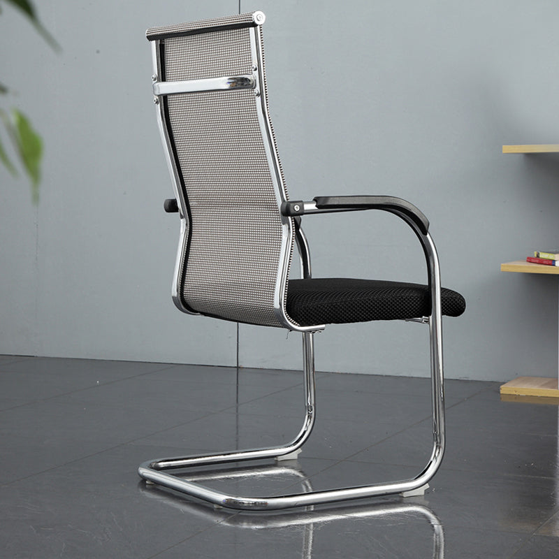 Modern Style Microfiber Office Chair Chrome Metal Base Desk Chair Beige 1 Piece High-Back (Over 22 in.) Clearhalo 'furn' 'furn_office_chair' 'Furniture' 'Office Chairs' 'Office Furniture' 'office_chair' 5497151