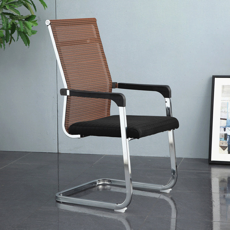 Modern Style Microfiber Office Chair Chrome Metal Base Desk Chair Orange 1 Piece High-Back (Over 22 in.) Clearhalo 'furn' 'furn_office_chair' 'Furniture' 'Office Chairs' 'Office Furniture' 'office_chair' 5497154