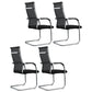 Modern Style Microfiber Office Chair Chrome Metal Base Desk Chair Textured Black 4 Piece Set High-Back (Over 22 in.) Clearhalo 'furn' 'furn_office_chair' 'Furniture' 'Office Chairs' 'Office Furniture' 'office_chair' 5497159